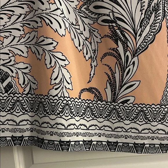 Alfani Sleeveless Patterned Mini Dress in Black and salmon pink - Picture 2 of 6